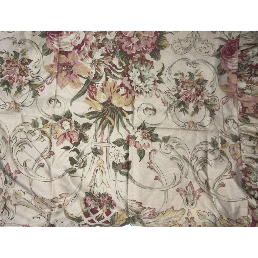 Ralph Lauren Pillowcase Set Guinevere Aragon Ruffled‎ Standard Vtg Floral Sateen